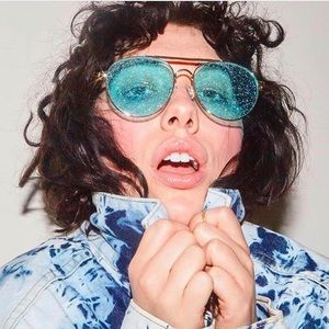 Urban Outfitters Planet i Glitter Sunglasses, Blue